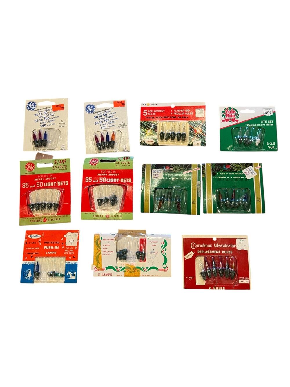 Vintage Lot Midget Mini Christmas Light Replacement Bulbs 2.5-3.5V